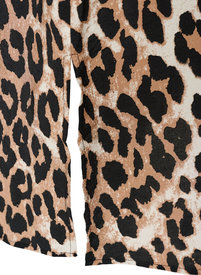 Kjole med V-hals i viskose, Brun, Packshot image number 3