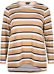 Stripete bluse med lange ermer, Svart, Packshot image number 0