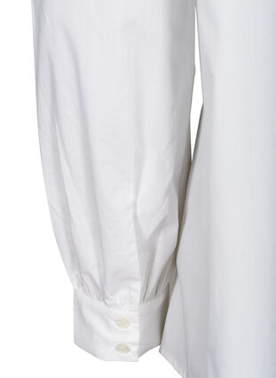 Bomullsskjorte med en stor krage, Bright White, Packshot image number 3