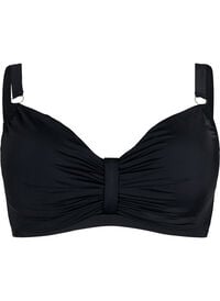 Bikinioverdel med spiler og drapering, Svart Bikinioverdel med spiler og drapering