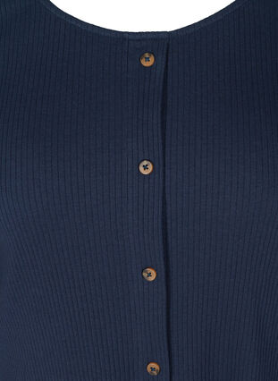 Bluse med 7/8-ermer og knapper, Navy Blazer, Packshot image number 2