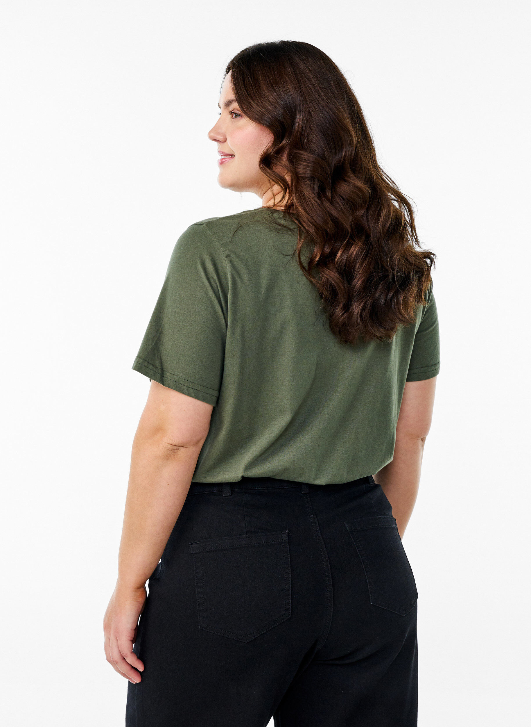 Zizzi FLASH - T-skjorte med motiv, Gr&oslash;nn, Model image number 2