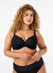 Polstret BH med skinnende brodert detalj, Svart, Model image number 0