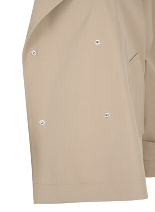 Zizzi Kort trenchcoat med trykknapplukking, Coriander, Packshot image number 4
