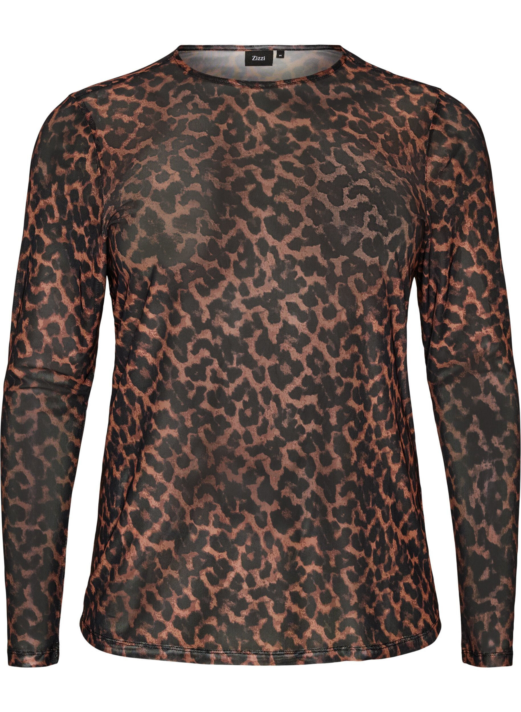 Mesh bluse med trykk