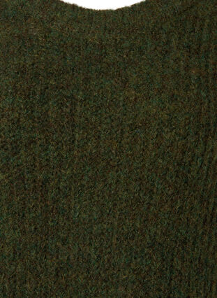 Strikket genser i ull med raglanermer, Winter Moss, Packshot image number 2