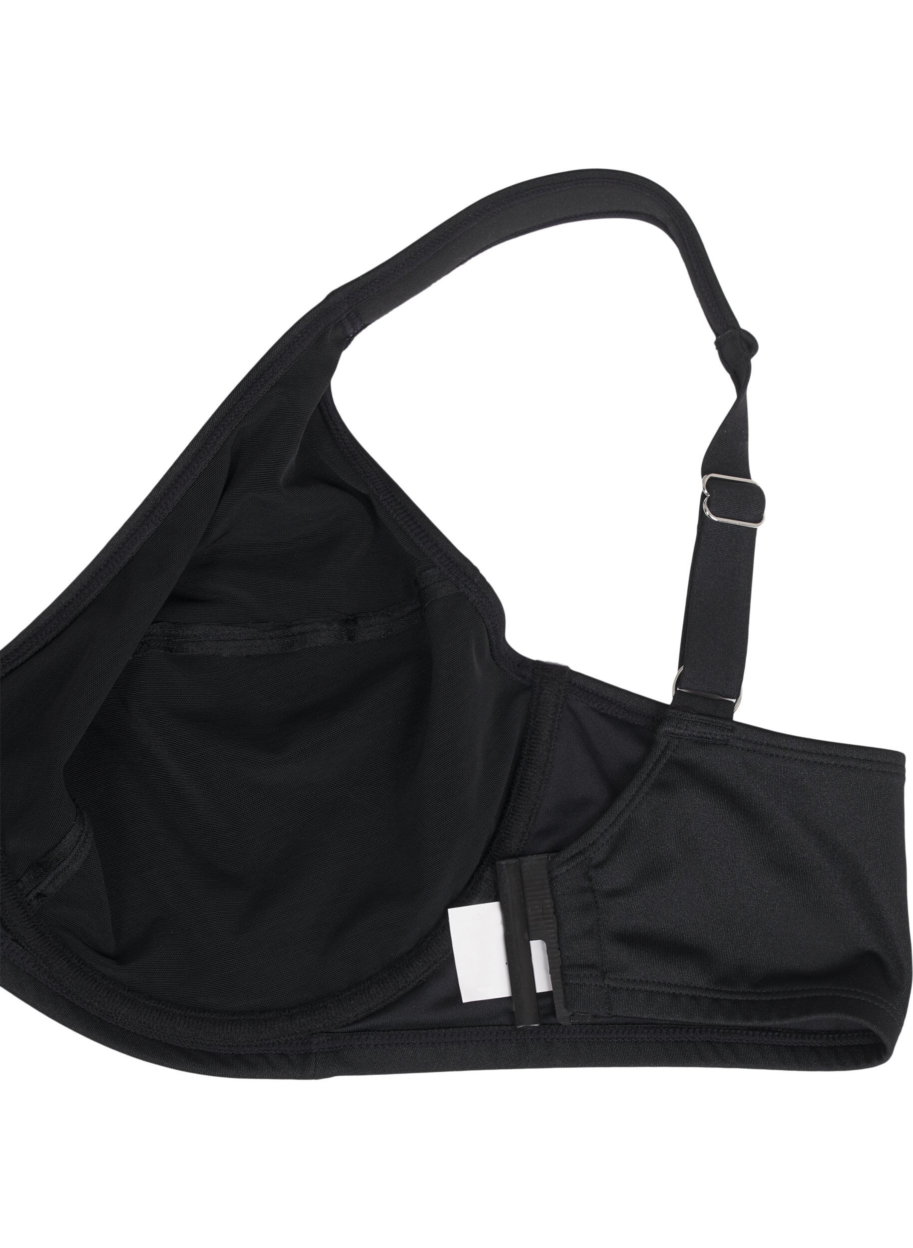 Zizzi Heldekkende bikinioverdel med b&oslash;yle, Svart, Packshot image number 3