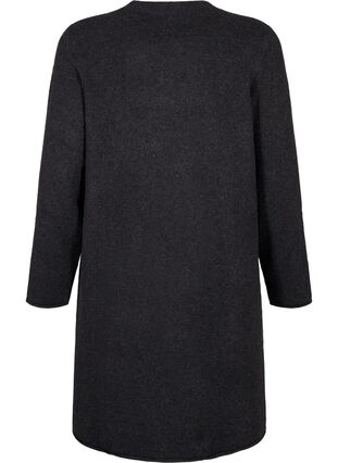 Zizzi Strikket kjole med rund hals og splitt, Dark Grey Melange, Packshot image number 1