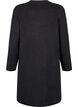 Strikket kjole med rund hals og splitt, Dark Grey Melange, Packshot image number 1
