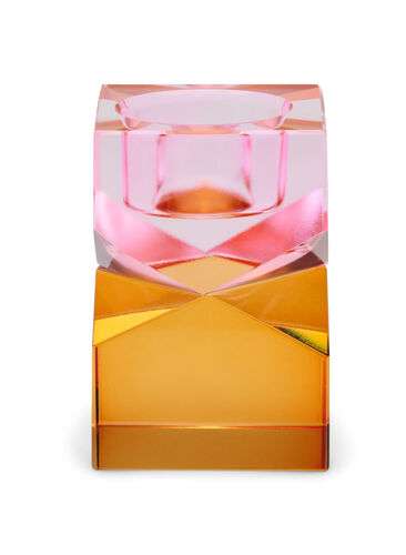 Lysestake i krystallglass, Pink/Amber, Packshot image number 0