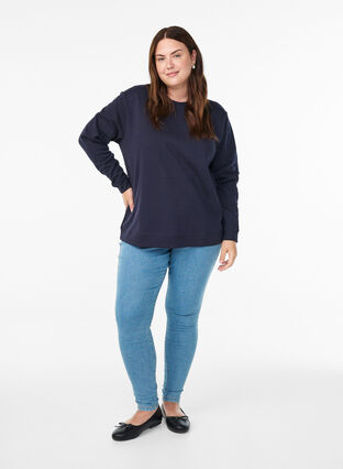 Zizzi FLASH - Genser med crewneck, Blå, Model image number 1