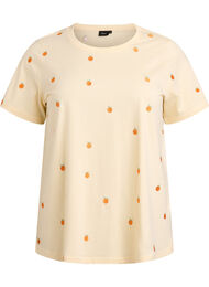 T-skjorte i &oslash;kologisk bomull med broderte motiv, Gul