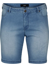 Slim fit Emily-shorts med normalhøy midje, Light blue denim