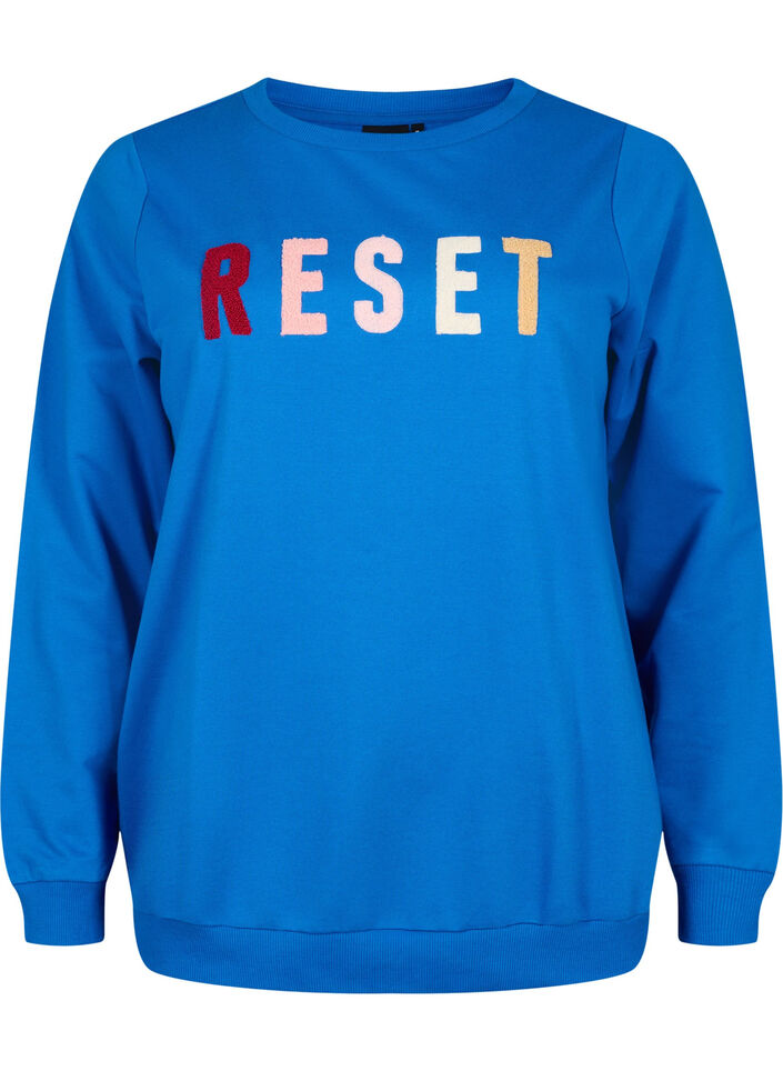 Sweatshirt med tekst, Victoria b. W. Reset, Packshot image number 0