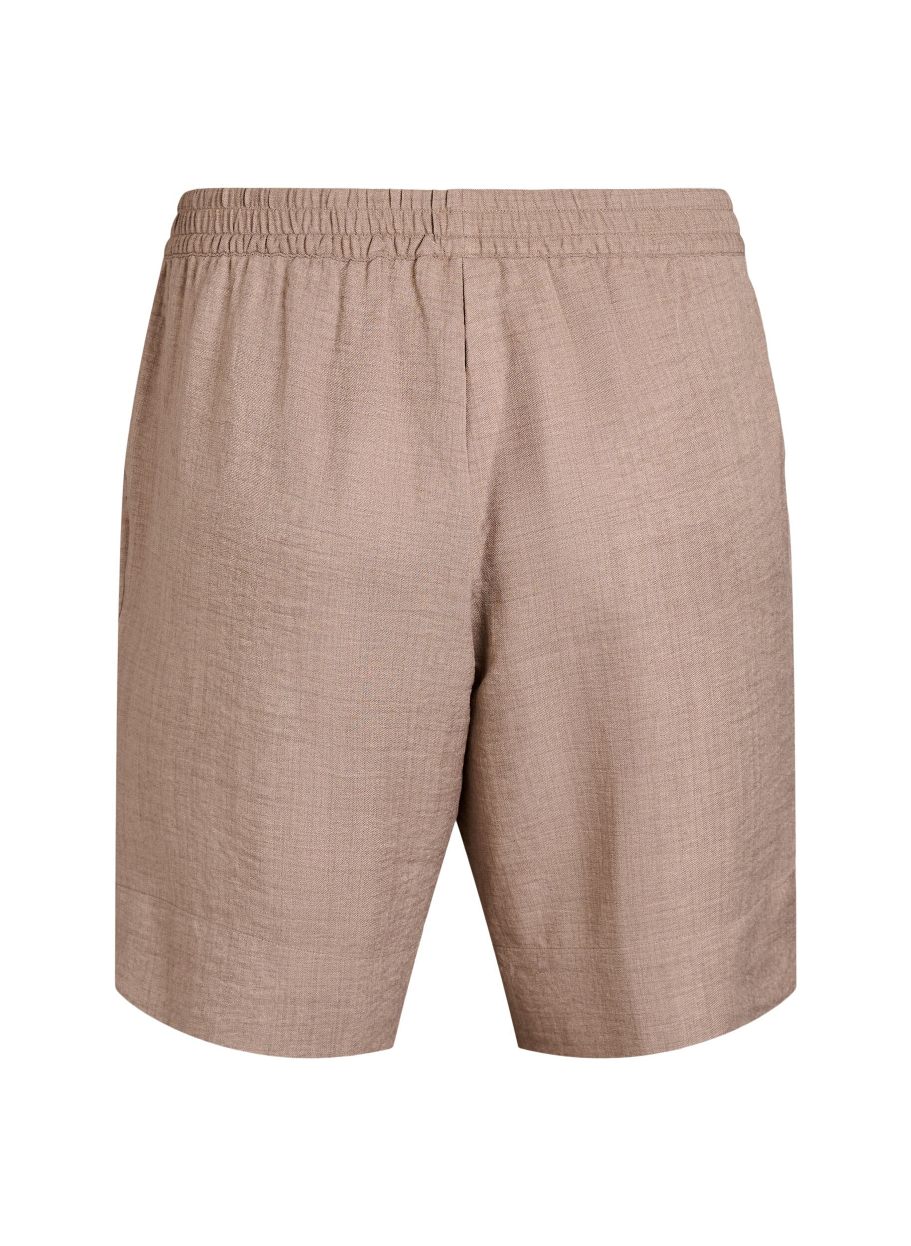 ZizziShorts med lommer og h&oslash;y midje, Brun, Packshot image number 1
