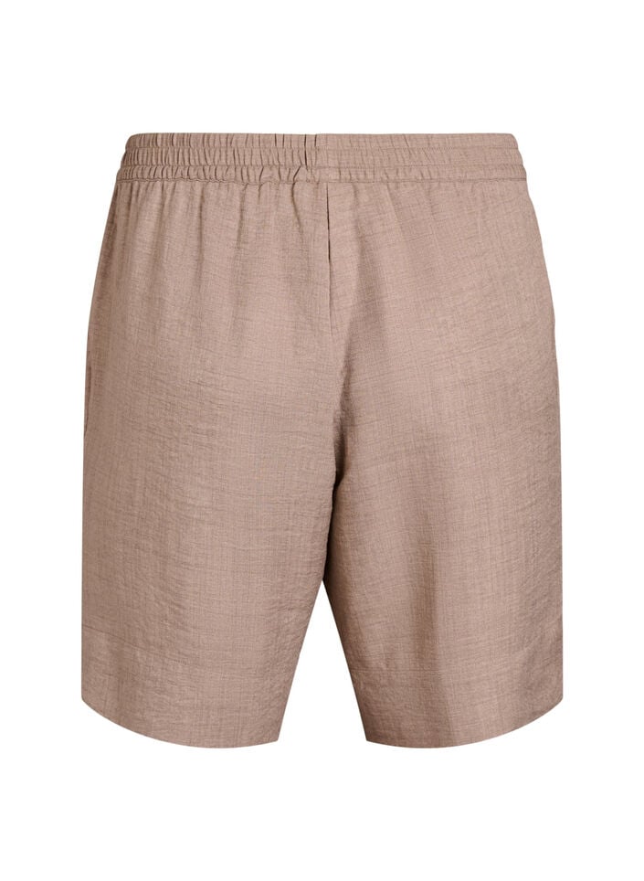 Shorts med lommer og h&oslash;y midje, Brun, Packshot image number 1
