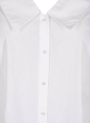 Lang skjorte i bomull med stor krave, Bright White, Packshot image number 2