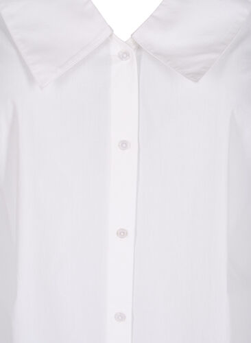 Lang skjorte i bomull med stor krave, Bright White, Packshot image number 2