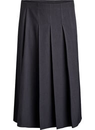 Midiskjørt med brede folder, Grå