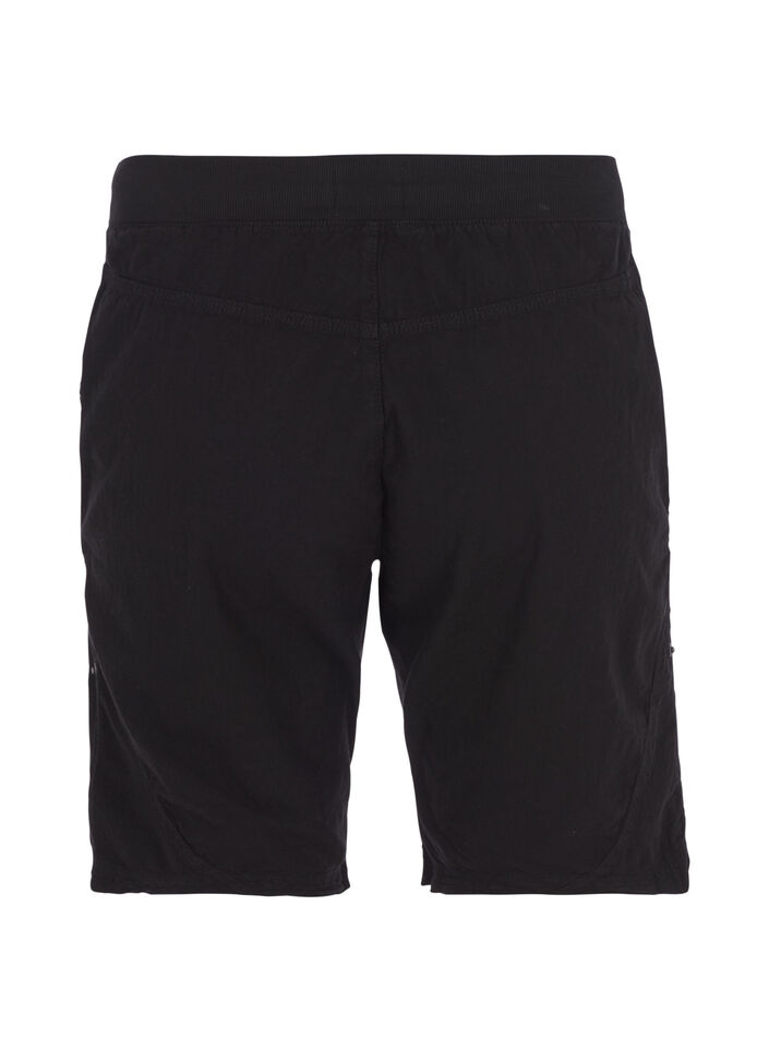 L&oslash;s shorts av bomull med lommer, Svart, Packshot image number 1