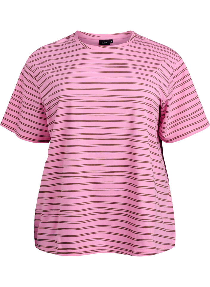 Stripete T-skjorte, Rosa, Packshot image number 0