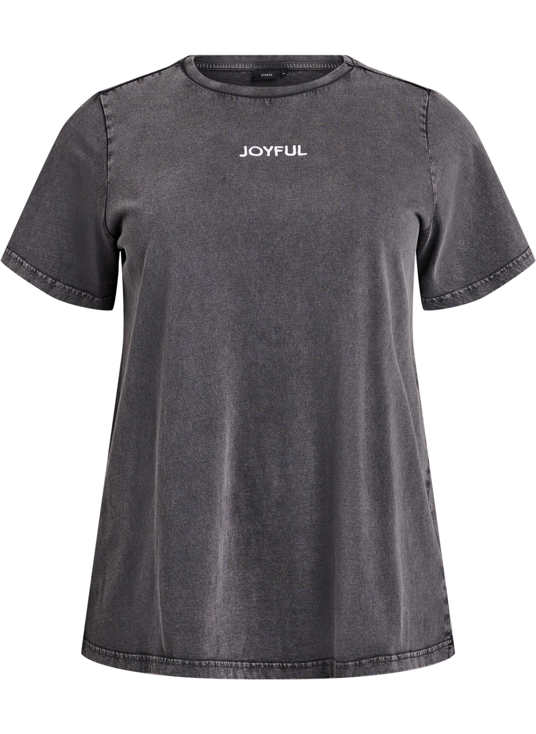 T-skjorte i organisk bomull med trykk p&aring; ryggen