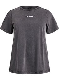 T-skjorte i organisk bomull med trykk på ryggen, Grå