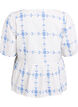 Kortermet bluse med v-hals og broderi, Hvit, Packshot image number 1