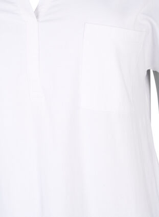 T-skjorte med V-hals og brystlomme, Bright White, Packshot image number 2
