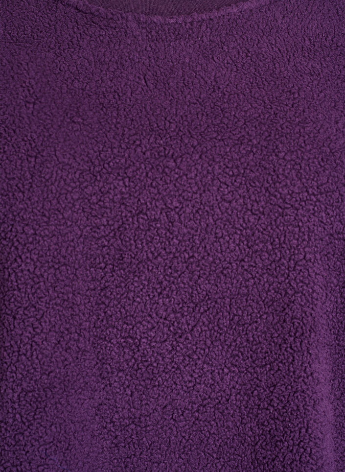 Myk genser i teddy-fleece, Lilla, Packshot image number 2