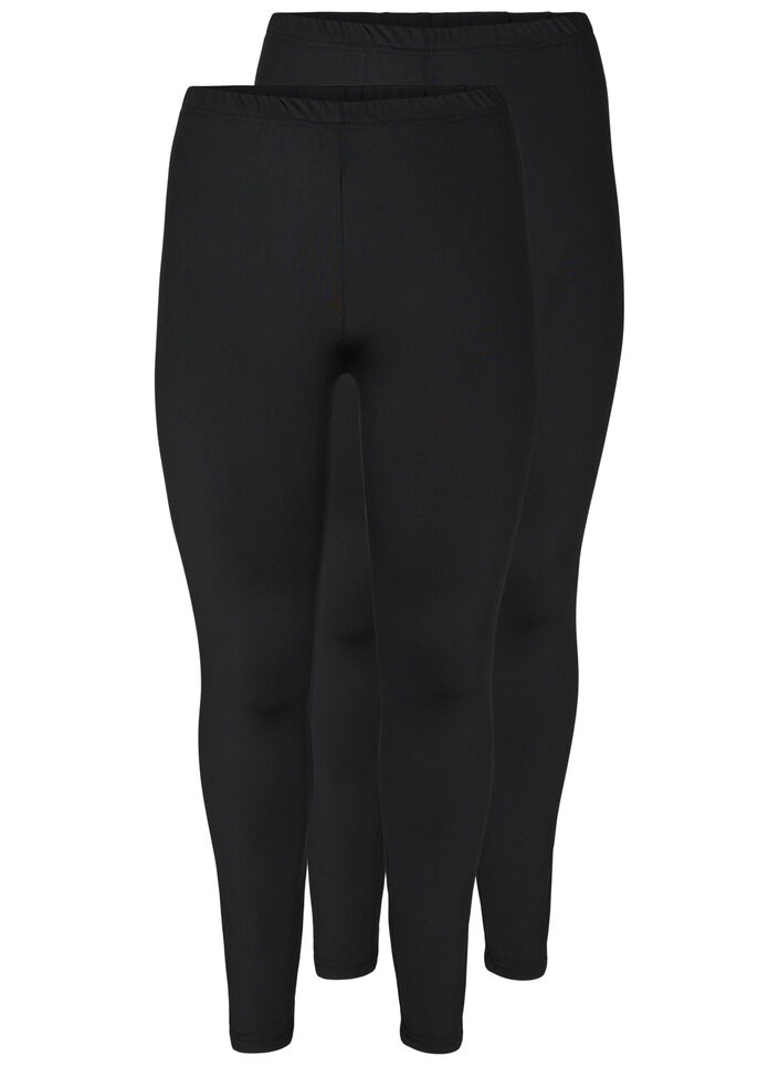 Basisleggings, 2.stk, Black, Packshot image number 0