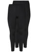 Basisleggings, 2.stk, Black, Packshot image number 0
