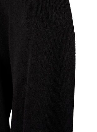 Lang strikket cardigan med ballongermer, Black, Packshot image number 2