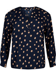 FLASH - bluse med lange ermer og trykk, Blue Double Dot