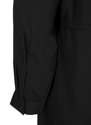 Kjole med blonder i midjen, Black, Packshot image number 4