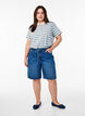 Slim fit denimshorts med knytebelte, Blå, Model image number 1