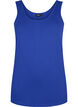 Ensfarget basic topp i bomull, Bl&aring;, Packshot image number 0