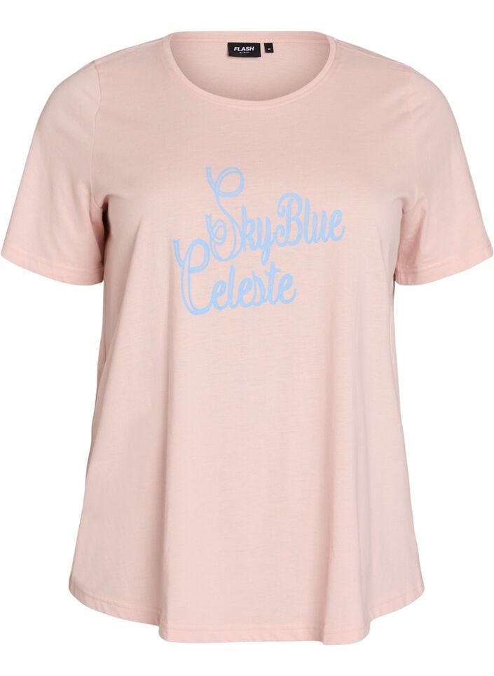 T-skjorte med trykk, Rosa, Packshot image number 0