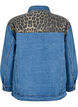 Denimskjorte med leopardmønstrede detaljer, Blå, Packshot image number 1