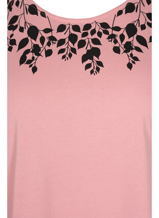 T-skjorte i bomull med mønster, Blush mel Leaf, Packshot image number 2