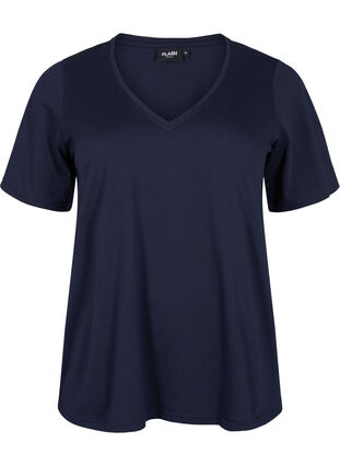 FLASH - T-skjorter med V-hals, 2 stk., Navy Blazer/Black, Packshot image number 2