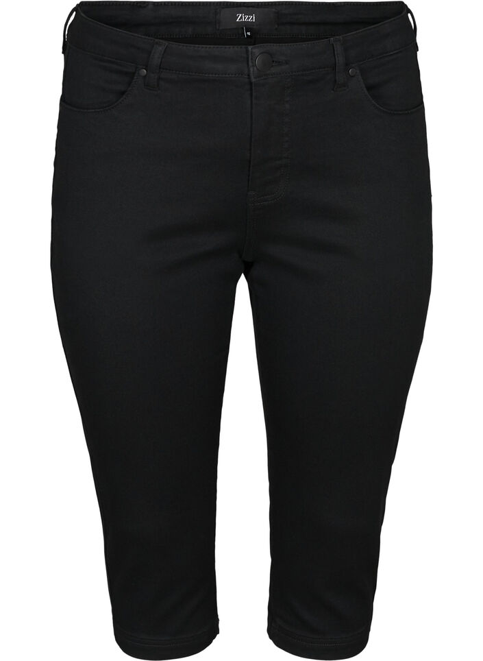 Amy capribukser med h&oslash;yt liv og super slim fit, Svart, Packshot image number 0