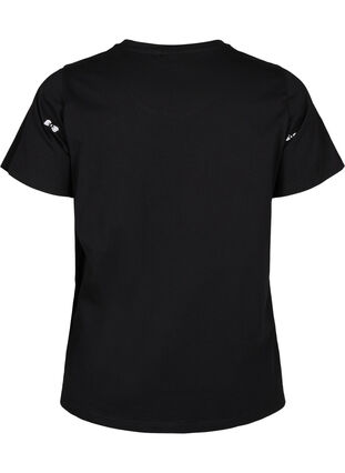 T-skjorte i økologisk bomull med sløyfer, Black W. Bow Emb. , Packshot image number 1