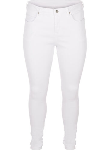 Super slim Amy jeans med høyt liv, White, Packshot image number 0