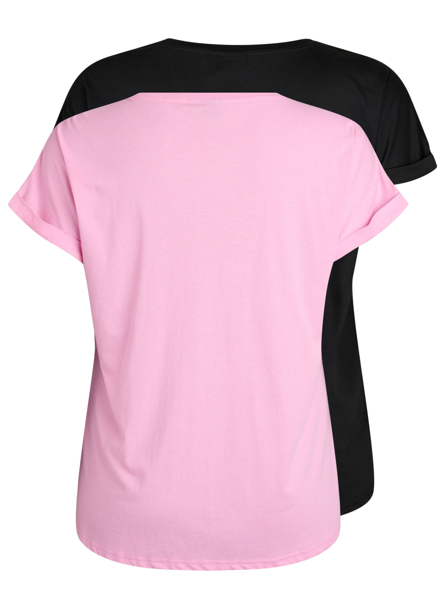 Zizzi2-pakning kortermede T-skjorter, Rosa, Packshot image number 1
