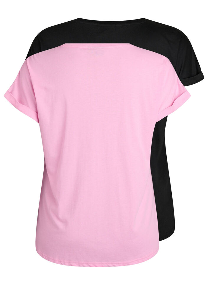 2-pakning kortermede T-skjorter, Rosa, Packshot image number 1
