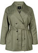 Kort trenchcoat med belte, Grønn, Packshot image number 0