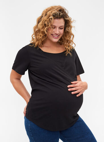 T-skjorte til gravide i bomull, Black, Model image number 0
