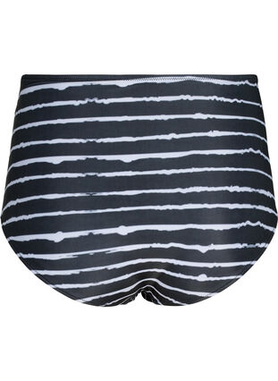 Stripete bikinitruse med høy midje, Black White Stripe, Packshot image number 1