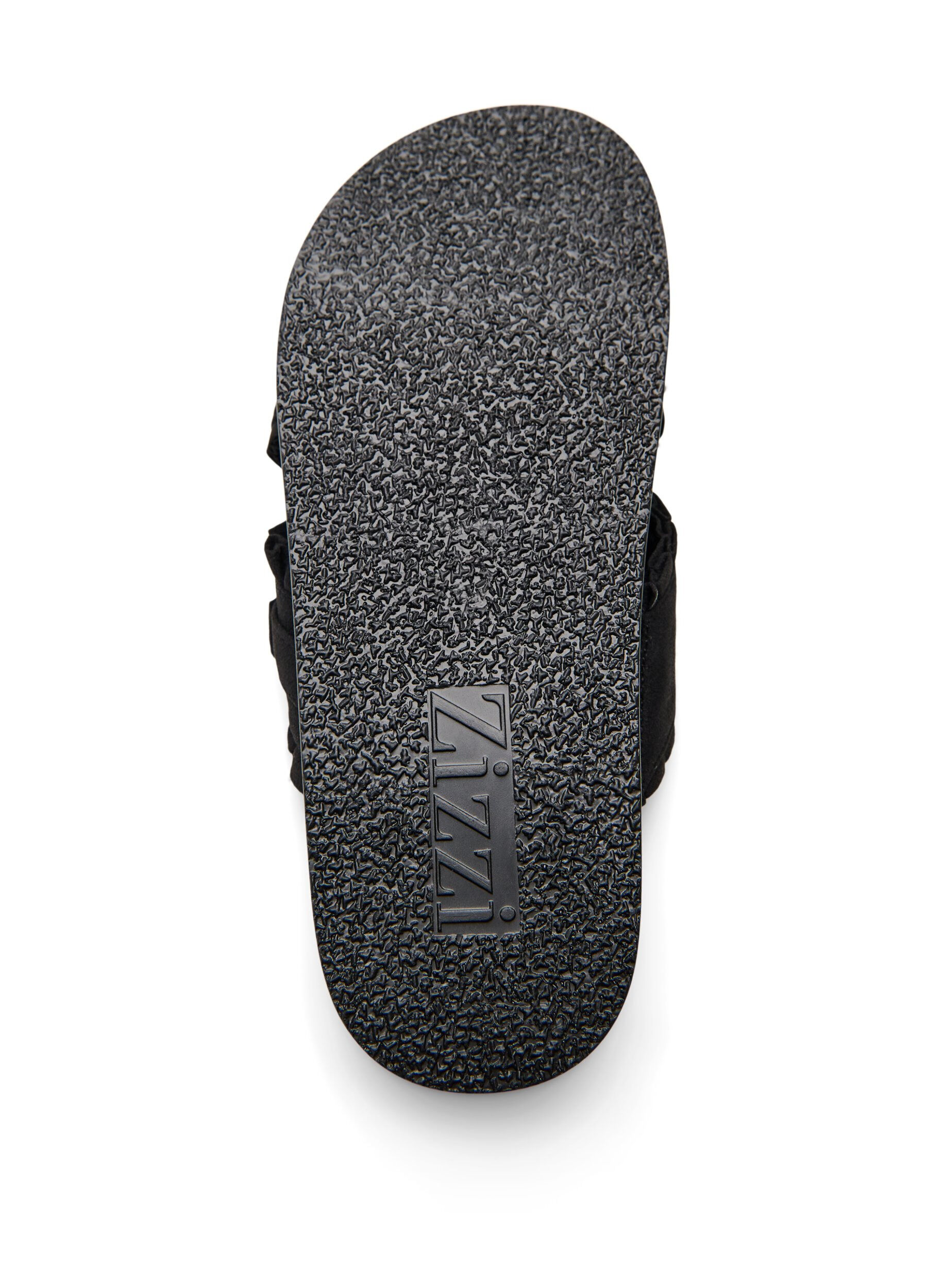 Zizzi Wide fit - Sandal med kryssede stropper og volangkanter, Svart, Packshot image number 4